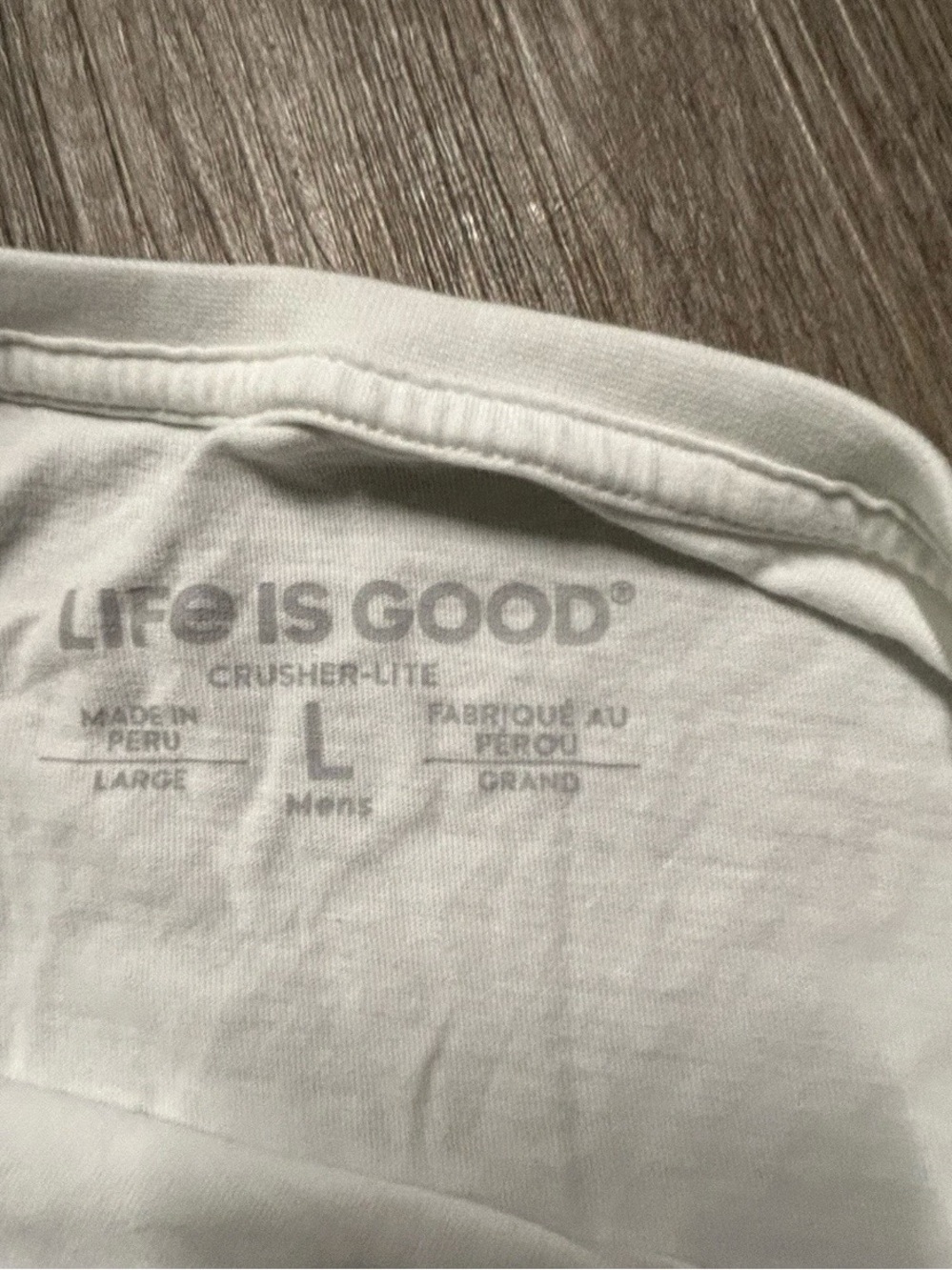 Men’s Life Is Good White T Shirt American Flag Golf Detail Size Large - Picture 3 of 3